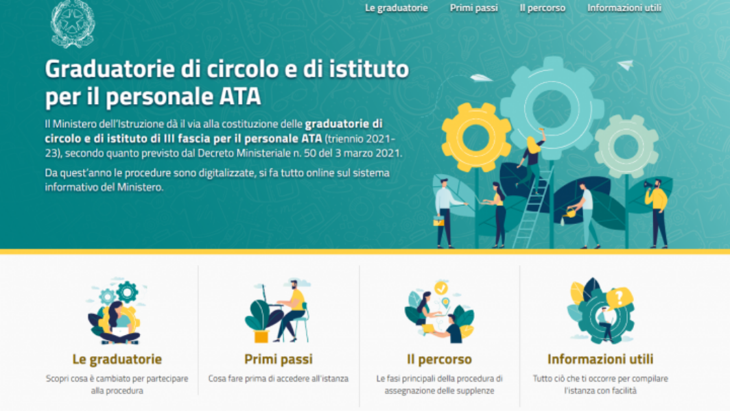 Indizione della procedura di aggiornamento delle graduatorie di circolo e di istituto di terza fasci